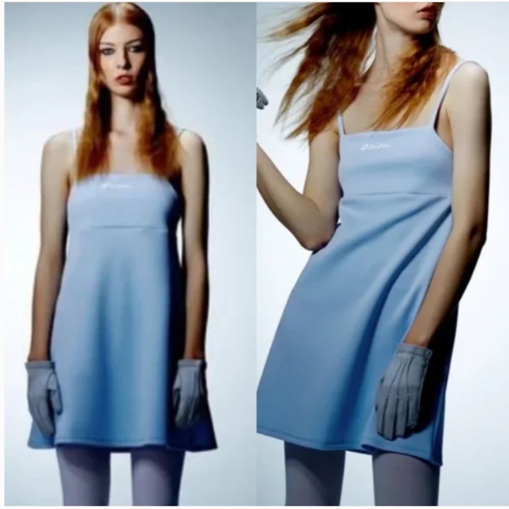 Womens  Dress Zara X Lotto Vintage Blue Sports Tennis Festival stretch Size M